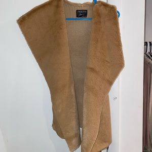 Suede fur vest